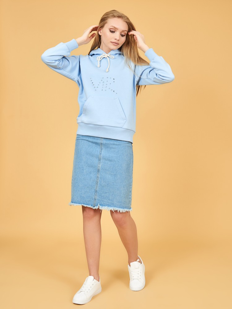 Худи женское оверсайз с карманом Лола D 