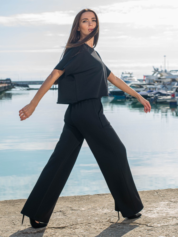 Брюки женские палаццо Элаиза черный